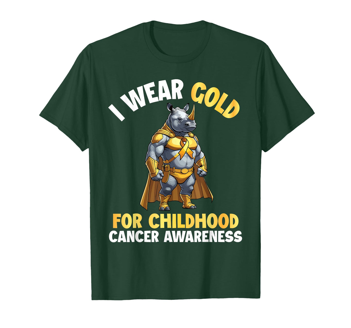 Rhino I Wear Gold For Childhood Cancer Awareness Supporter T-Shirt