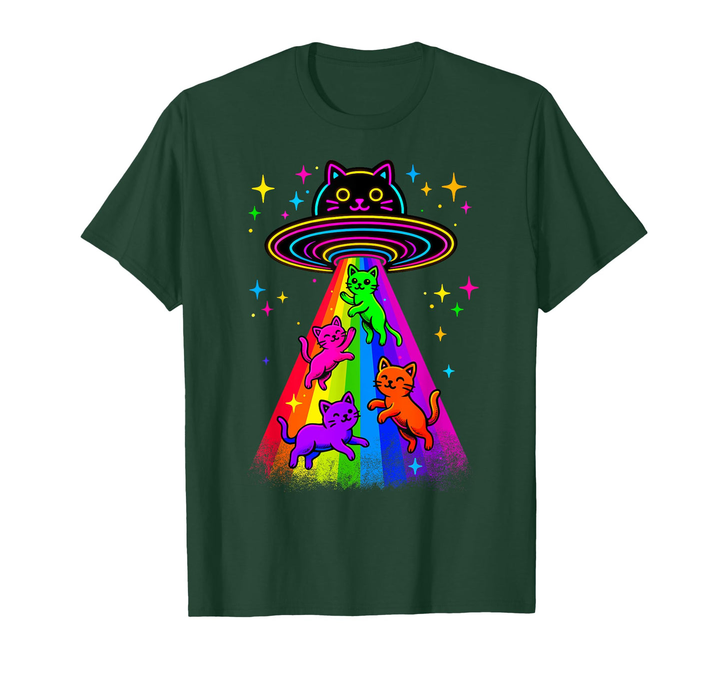 Cat UFO Cute Kitty Alien Spaceship Funny Cat Gifts T-Shirt