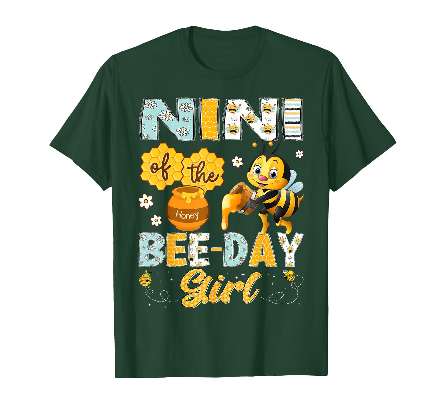 Nini Of The Bee-Day Girl Funny Bee Birthday Girl T-Shirt