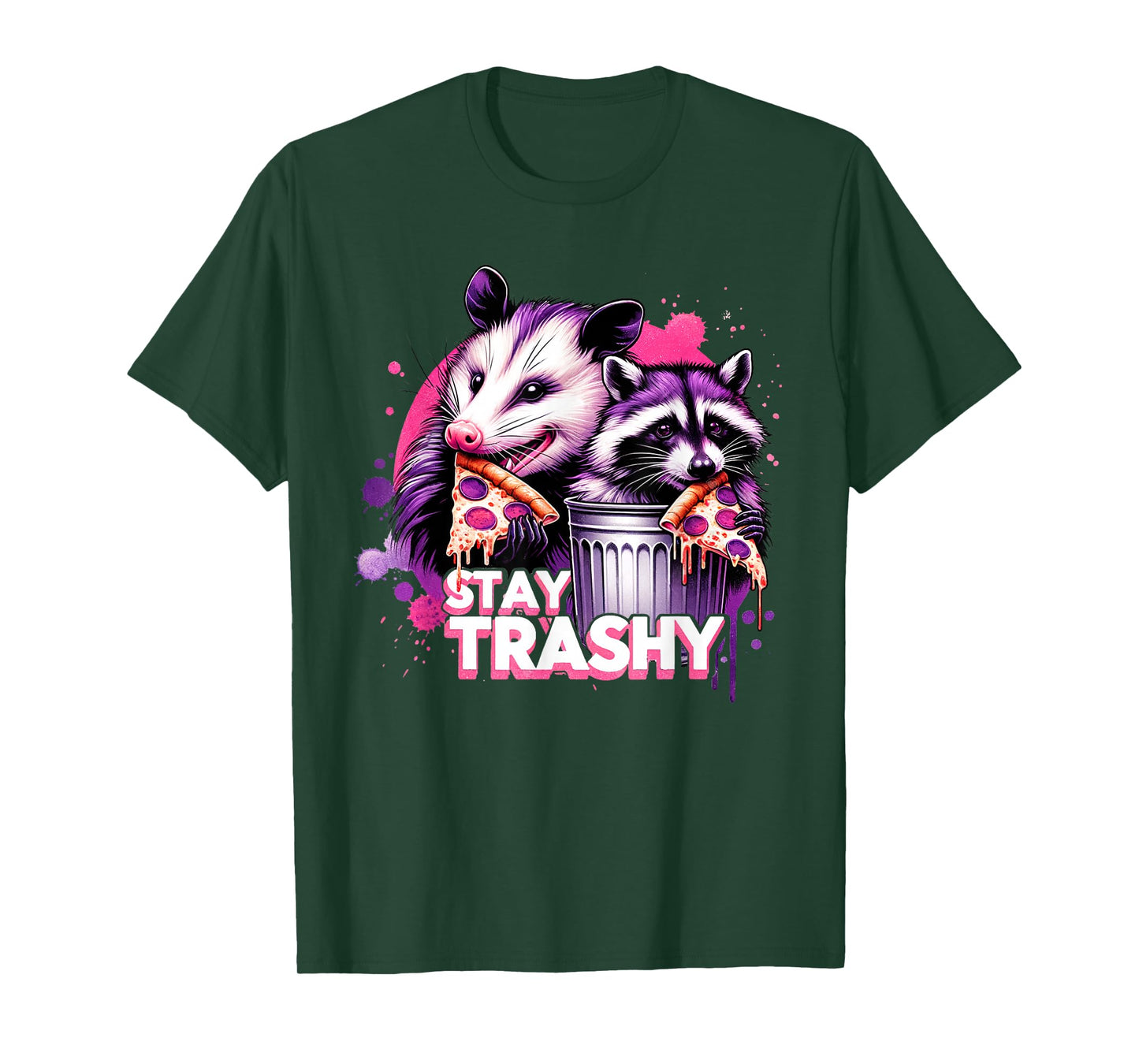 Funny Stay Trashy Raccoons Opossums Possums Animals Lover T-Shirt