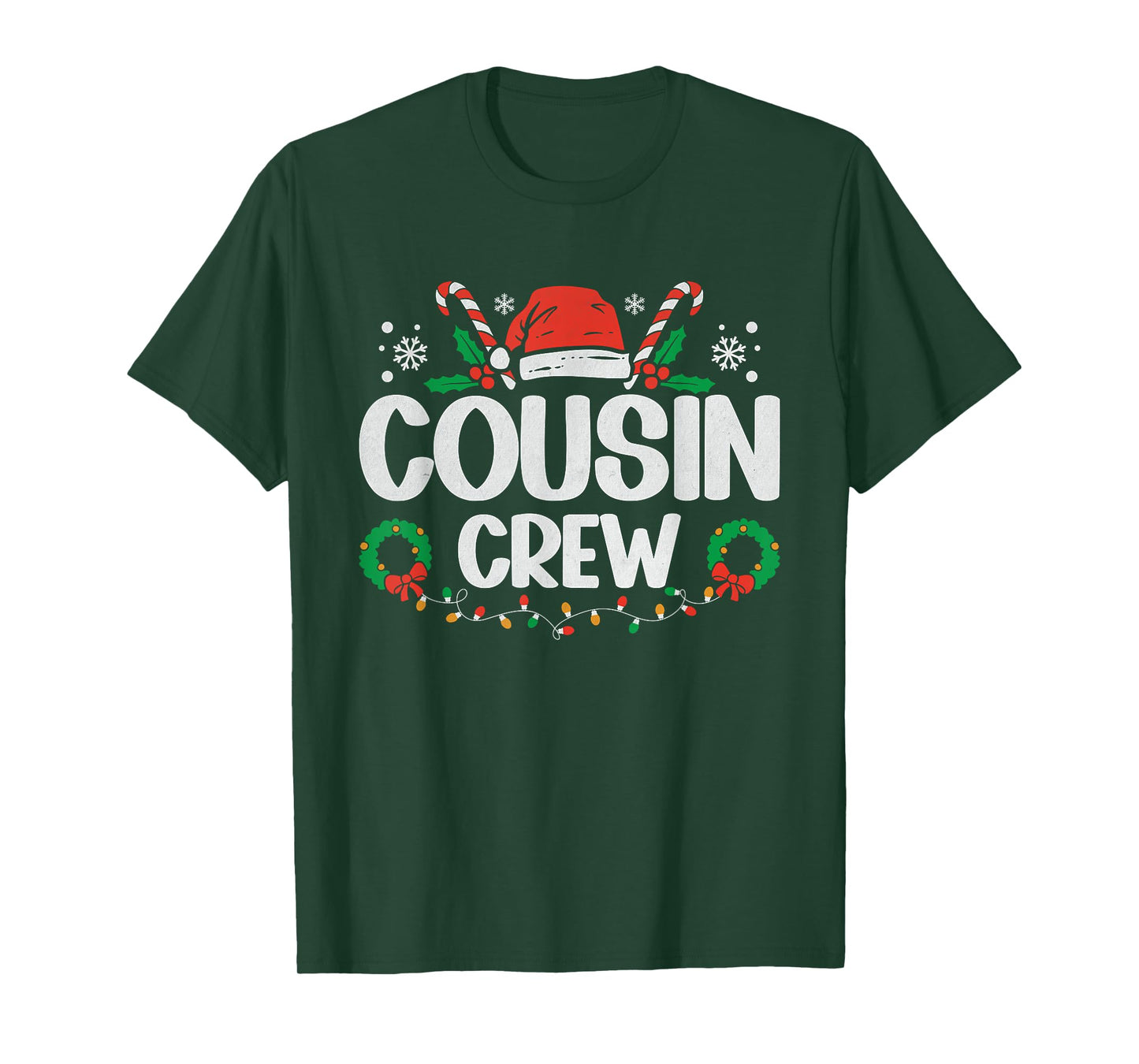 Cousin Crew Christmas Lights Family Matching Pajamas Holiday T-Shirt