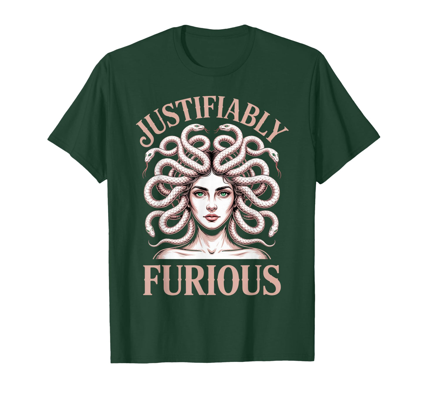 Justifiably Furious Greek Mythology Goddess Female Medusa T-Shirt