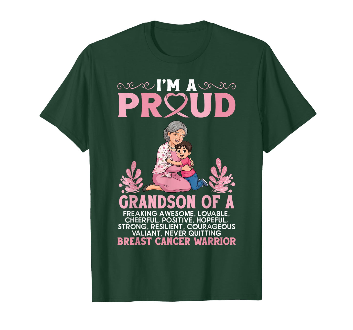 I'm A Proud Grandson of A Strong Breast Cancer Warrior Nana T-Shirt