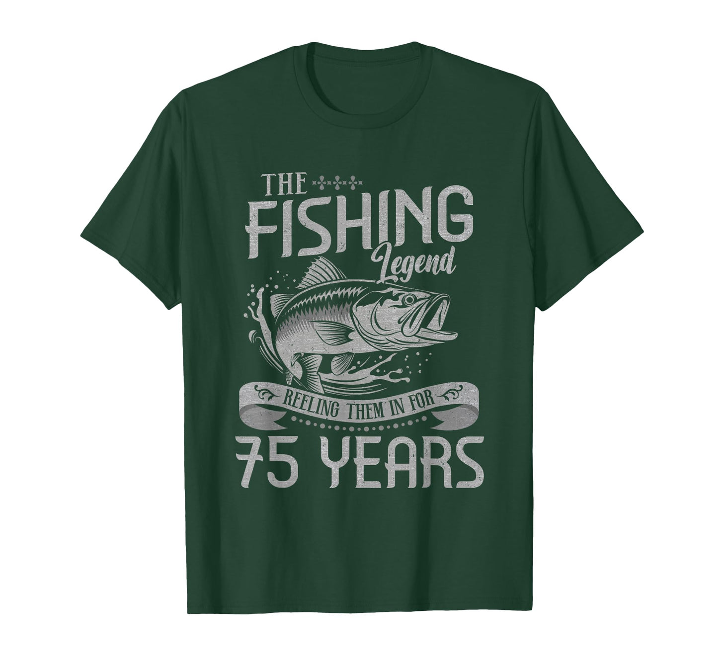Fishing Legend 75 Years Old Gift Fisherman 75th Birthday Men T-Shirt