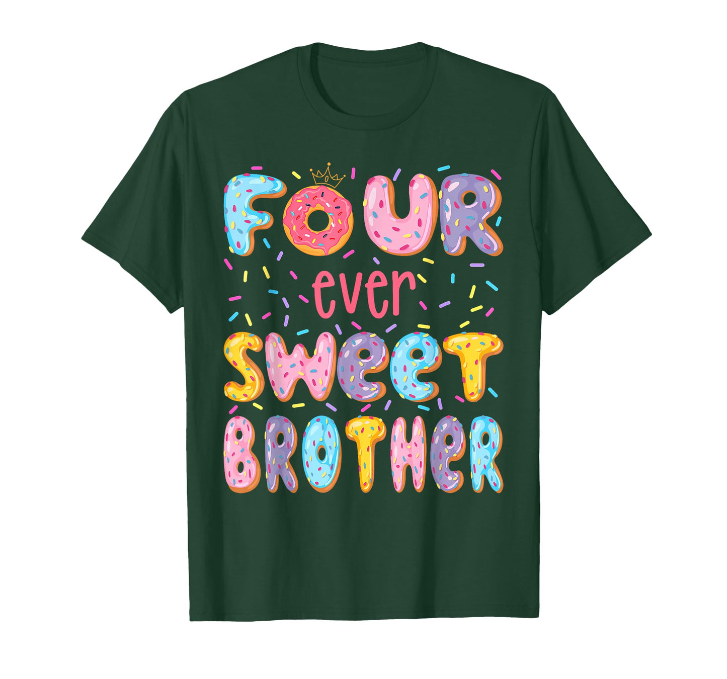 Four Ever Sweet Brother 4Th Birthday Girl Donut Lover T-Shirt