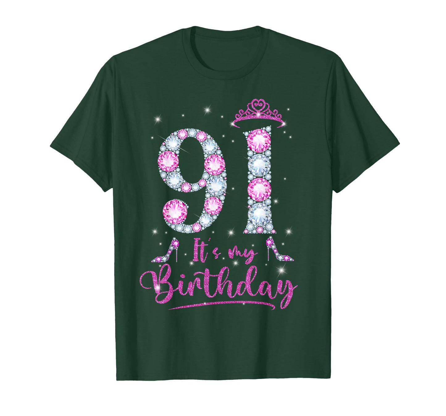 91 It's My Birthday 91 Years Old 91st Birthday Girl Lady T-Shirt