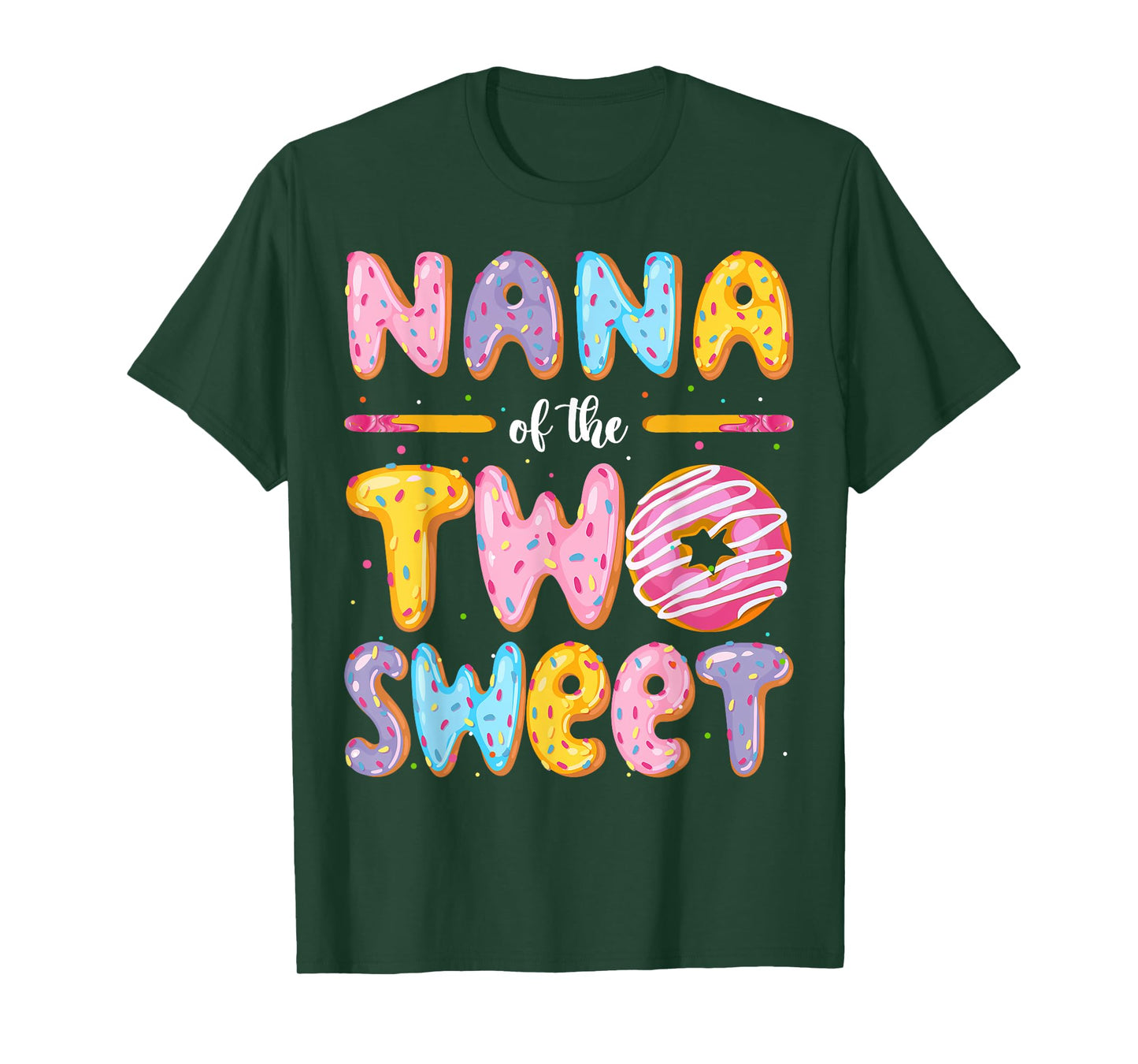Nana Of The Two Sweet Donut 2Nd Birthday Boy Girl T-Shirt