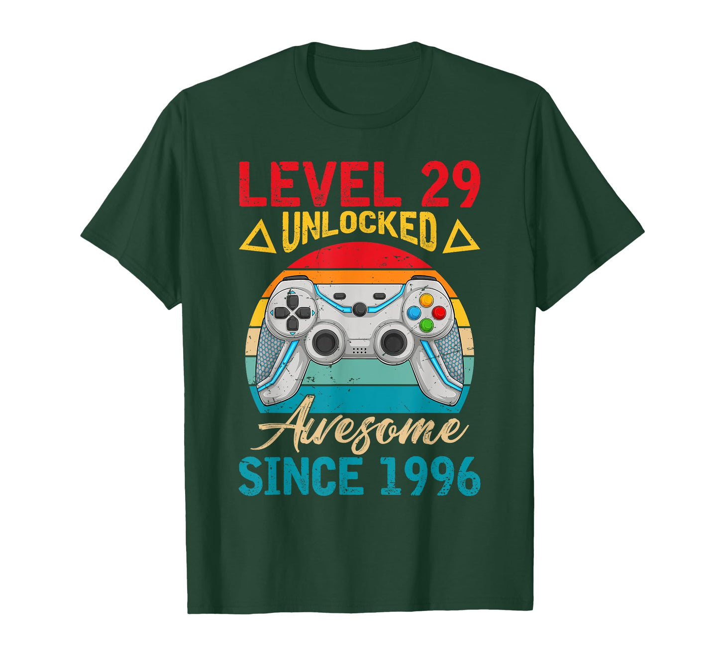Level 29 Unlocked Awesome Since 1996 Retro 29th Birthday T-Shirt