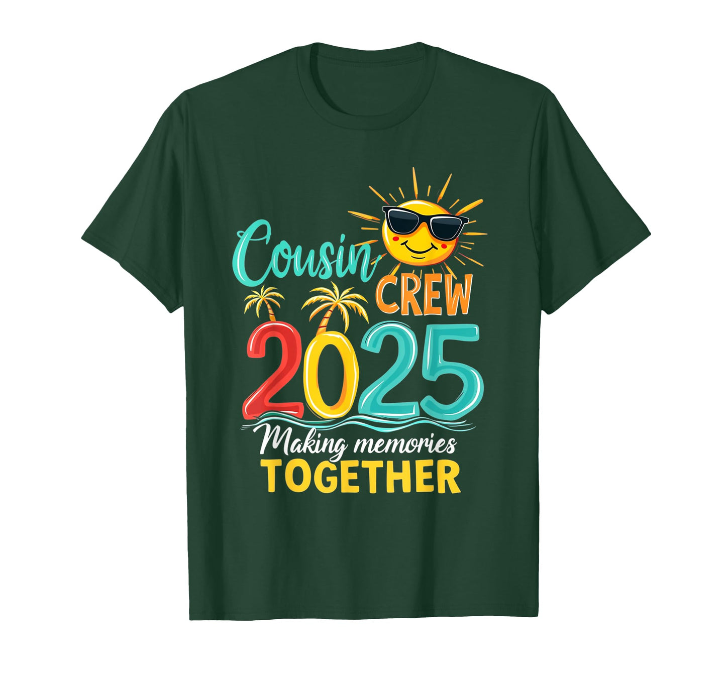 Cousin Crew 2025 Summer Vacation Beach Family Trip Memory T-Shirt