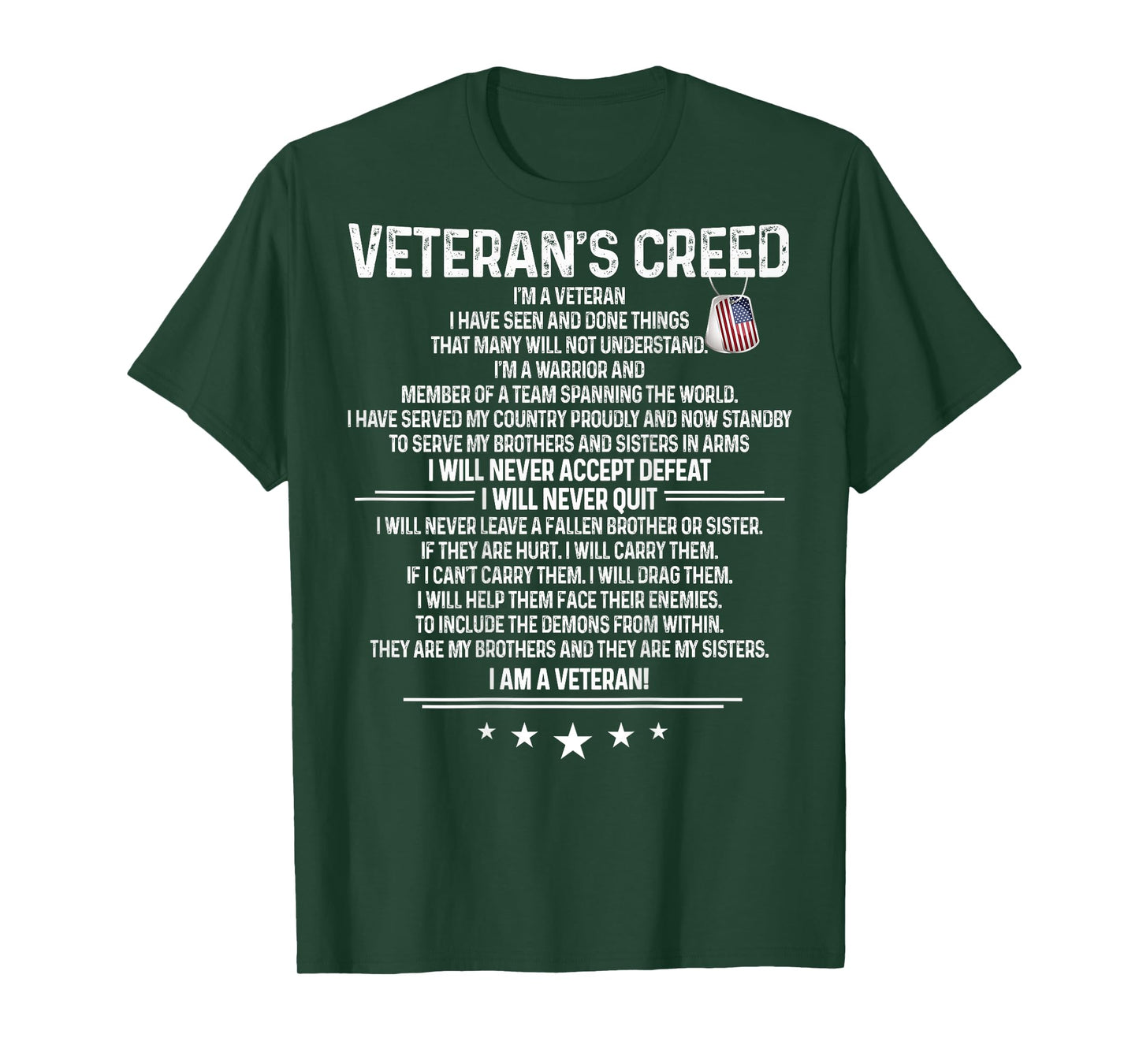 Veteran's creed I'm a veteran Shirt Themed Military Support T-Shirt