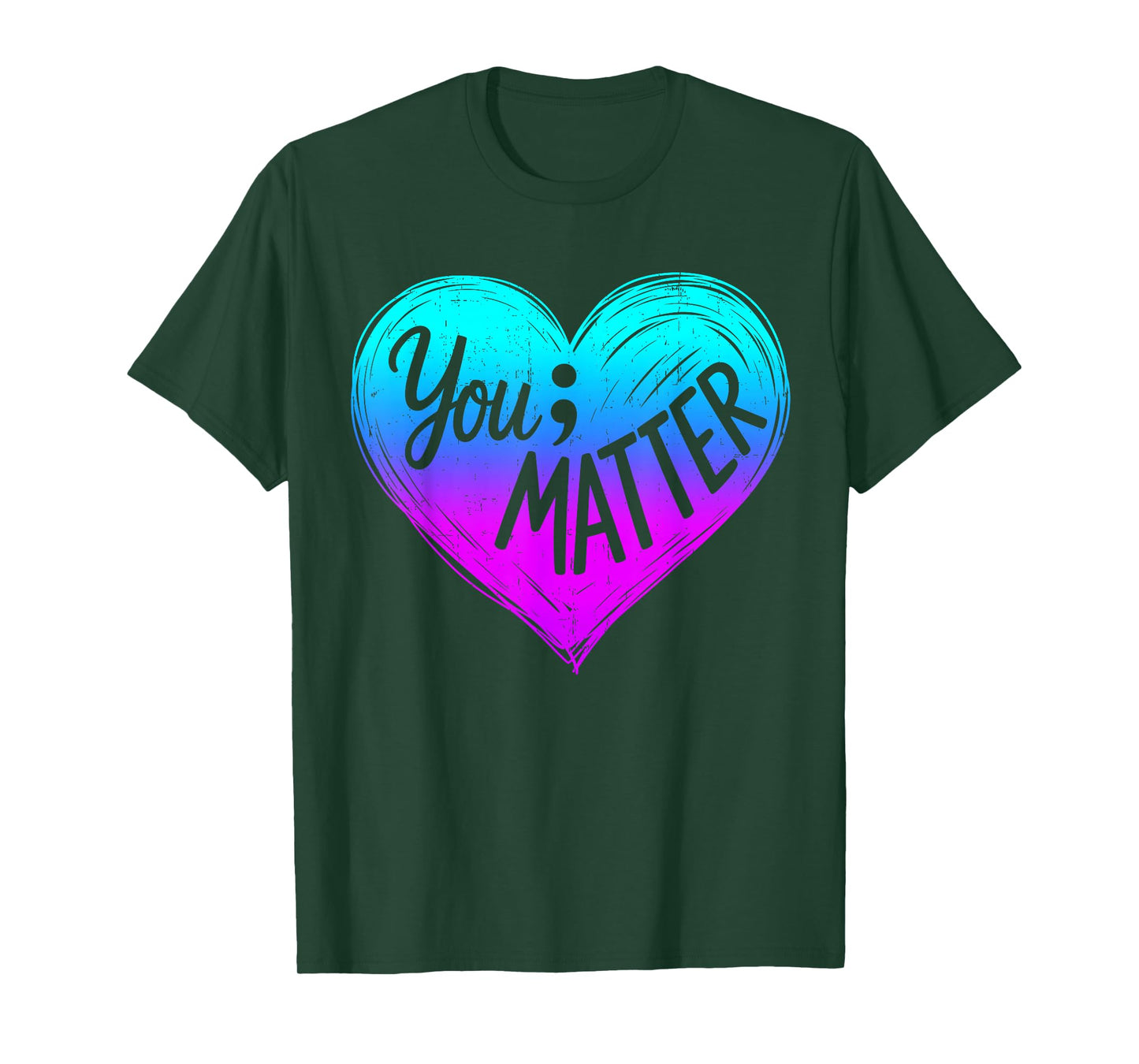 Teal Purple Heart Your Matter Suicide Prevention Awareness T-Shirt