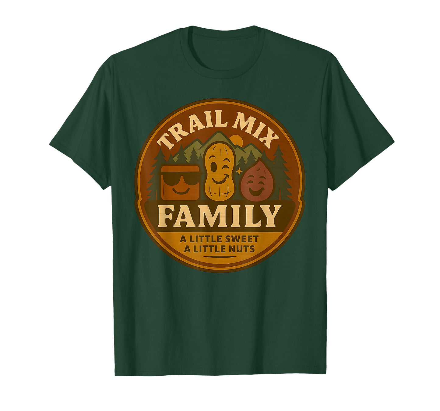 Matching Family Hiking Funny Trail-Mix Camping Snacks Retro T-Shirt