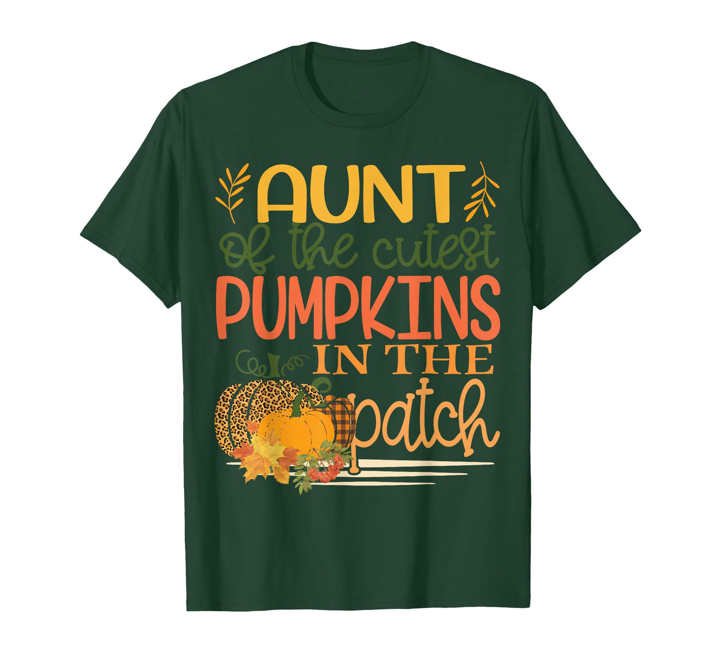 Aunt of The Cutest Pumpkins in The Patch Fall Leopard T-Shirt