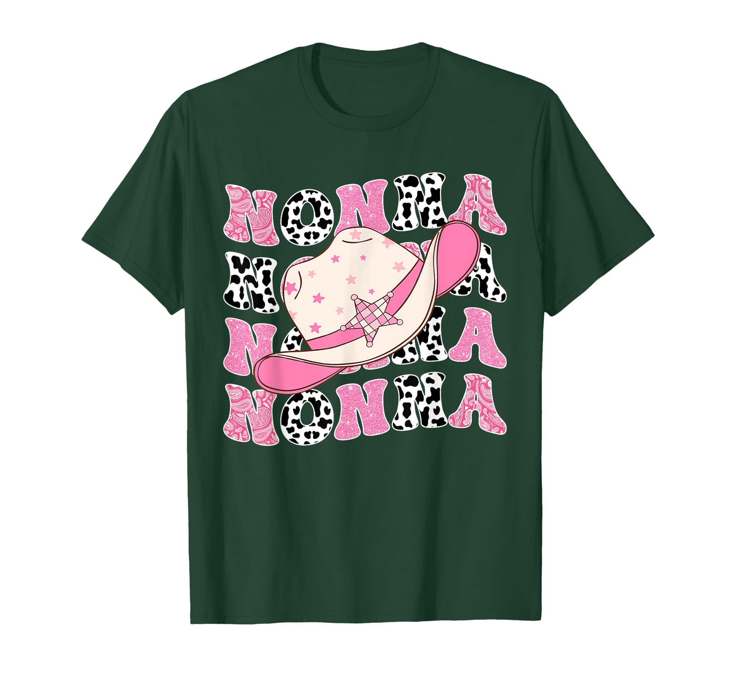 Nonna Pink Rodeo CowGirl Western Retro Groovy T-Shirt