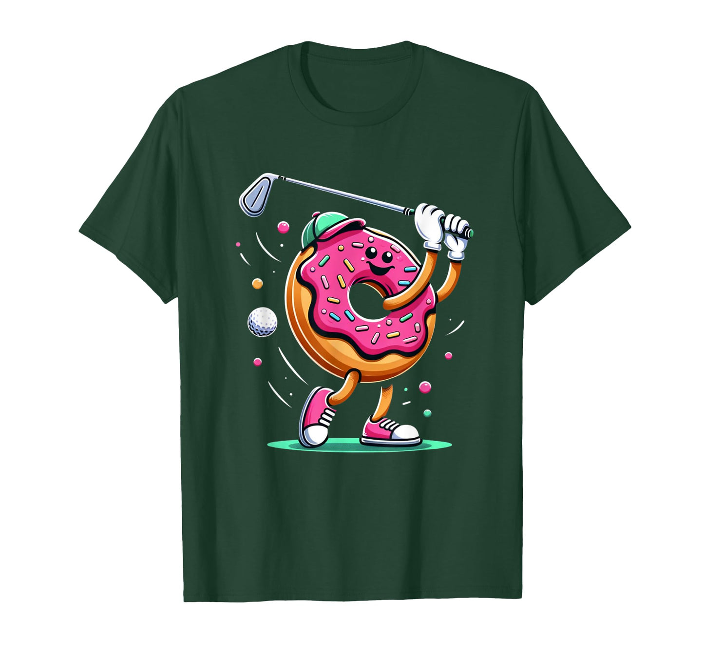 Funny Donut Golfing Golfer Food Champ Sports Golf Donut T-Shirt