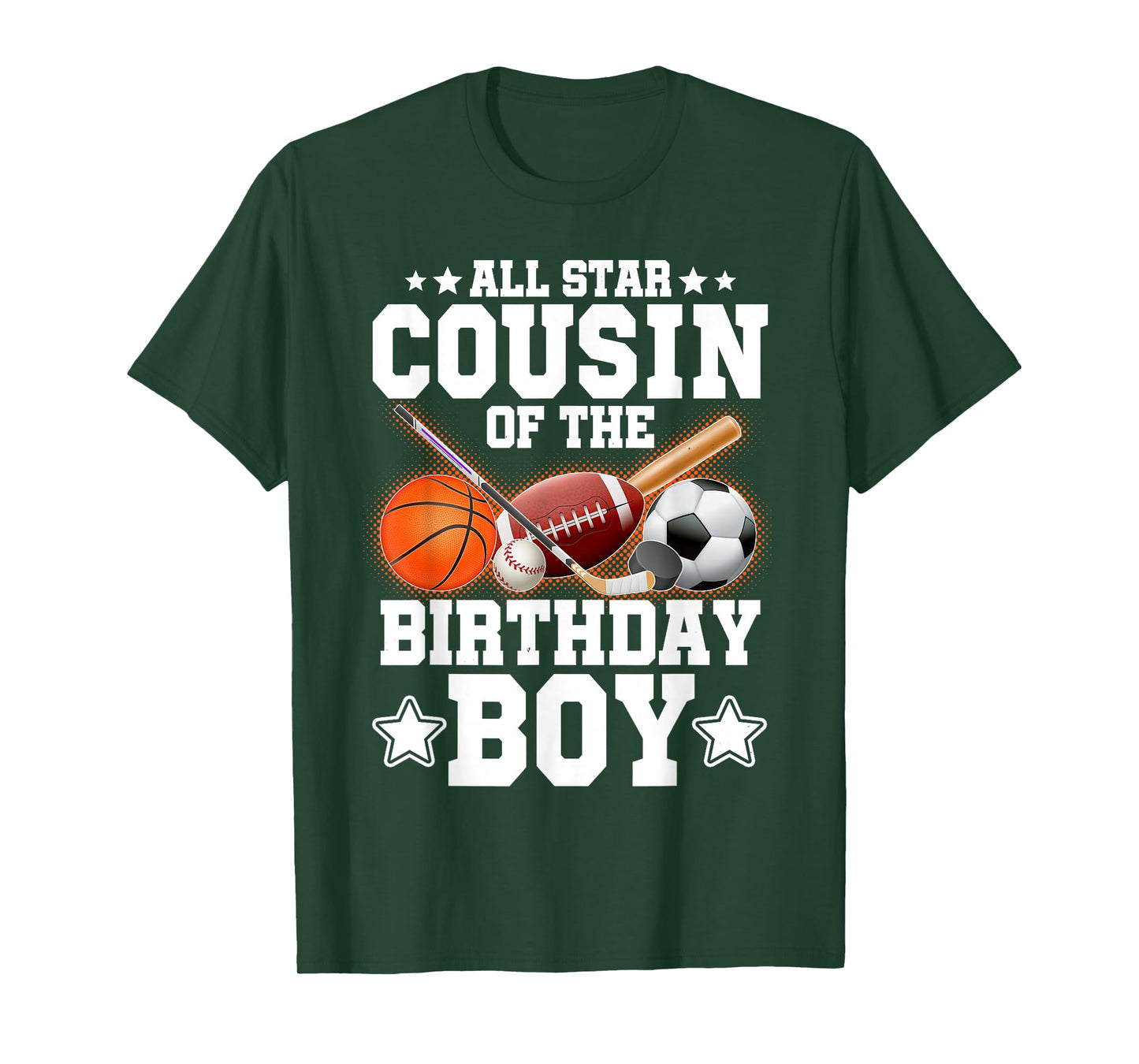 All Star Cousin Of The Birthday Boy Basketball Soccer Sport T-Shirt