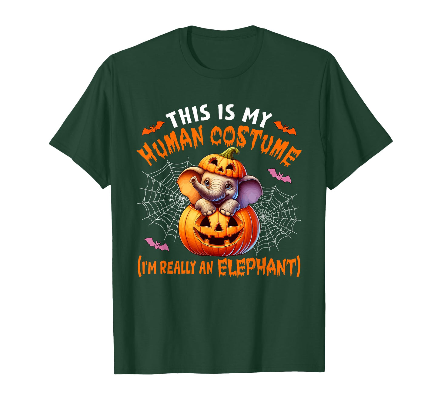 Funny Joke Human Costume I'm Really An Elephant Halloween T-Shirt