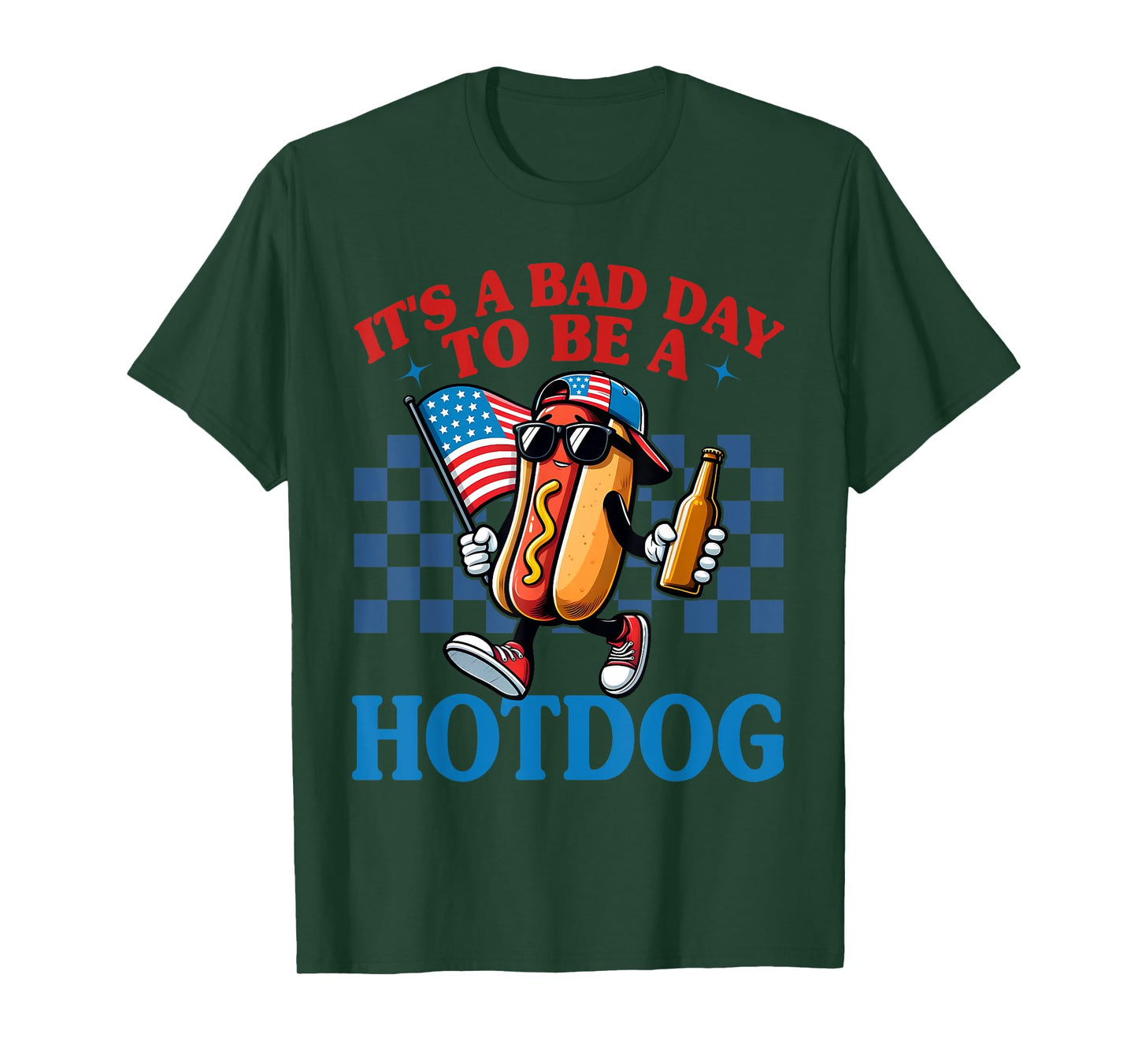 Funny Retro It’s A Bad Day To Be A Hot Dog Lover 4th Of July Men Women Kids T-Shirt