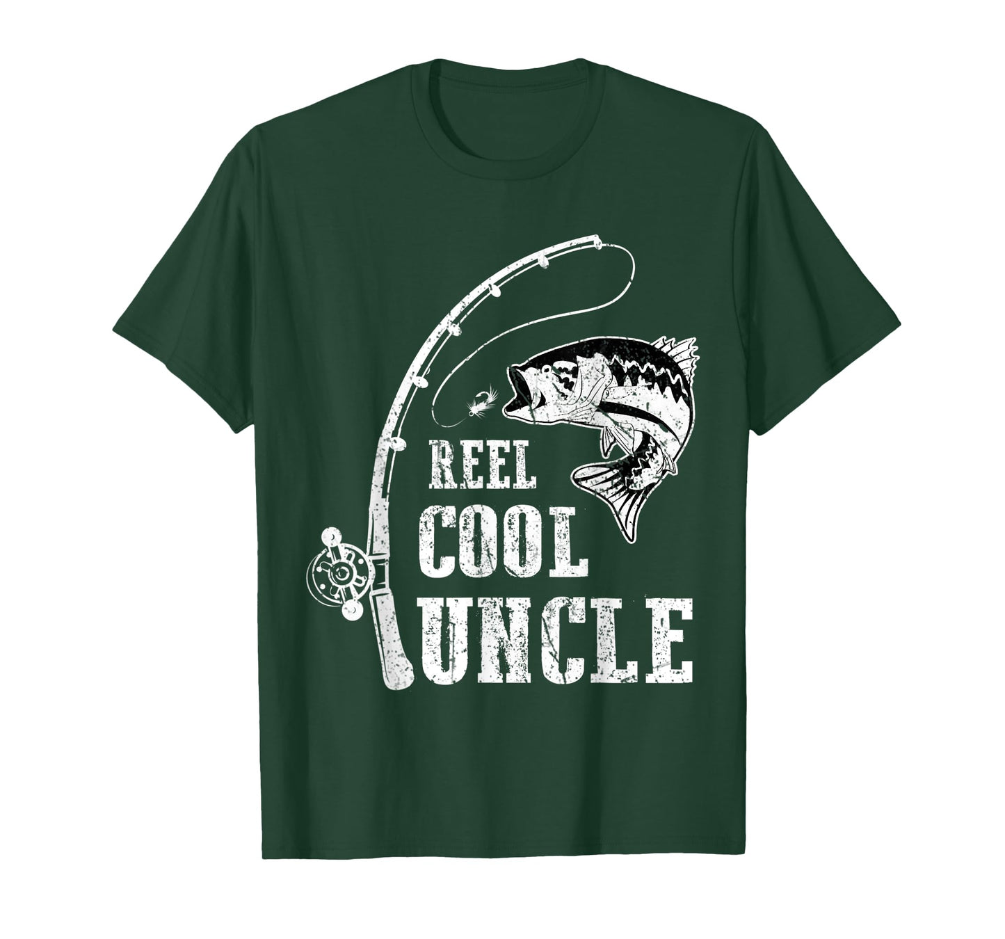 Mens Reel Cool Uncle Tshirt Fishing Daddy Fathers Day T-Shirt