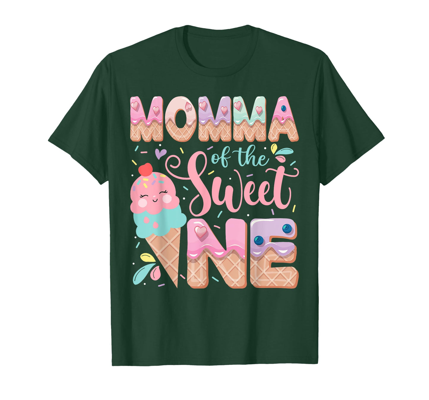 Momma Of The Sweet One Ice Cream 1St Birthday Party T-Shirt