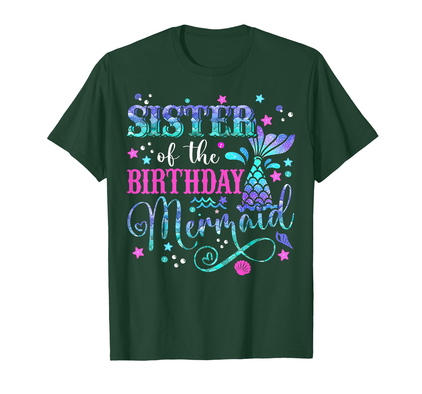 Sister Of The Birthday Mermaid Girl Bday Party Squad Family T-Shirt
