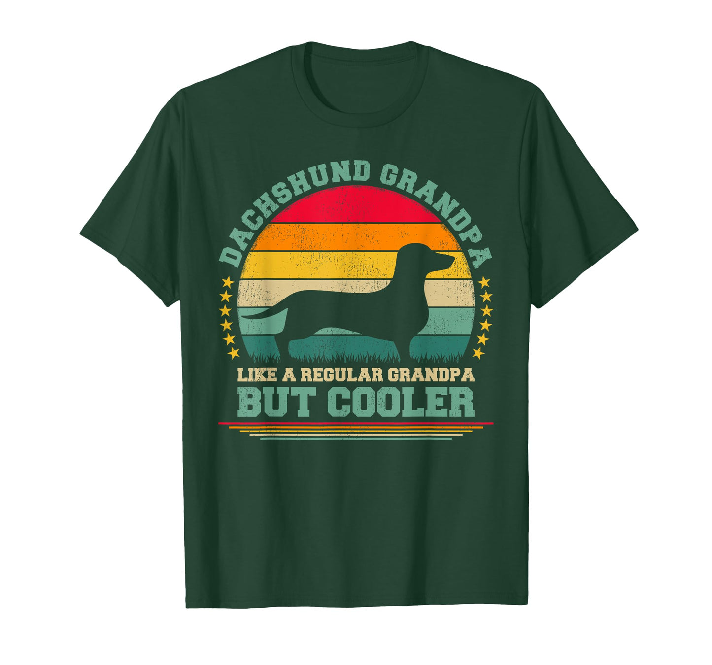 Dachshund Dog Lover Vintage Dachshund Grandpa Father's Day T-Shirt