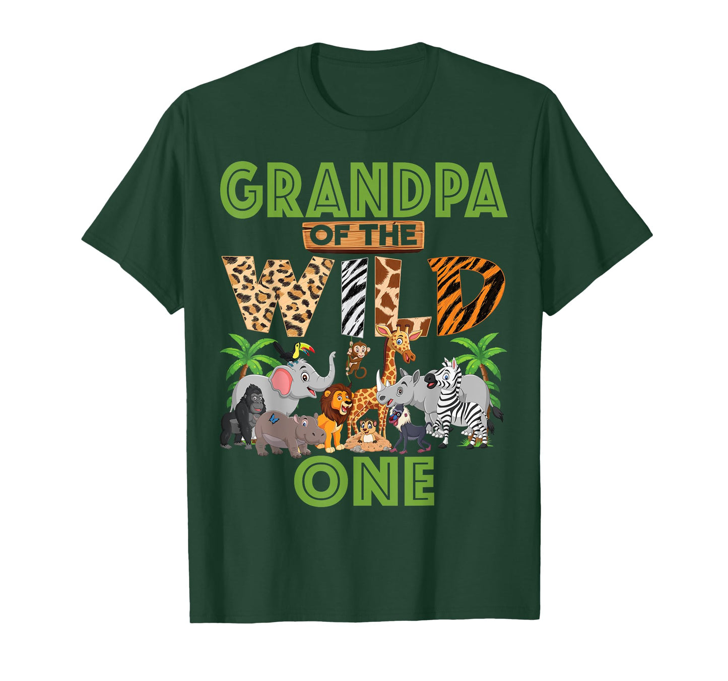 1st Birthday Zoo Safari Jungle Grandpa Of The Wild One B-day T-Shirt