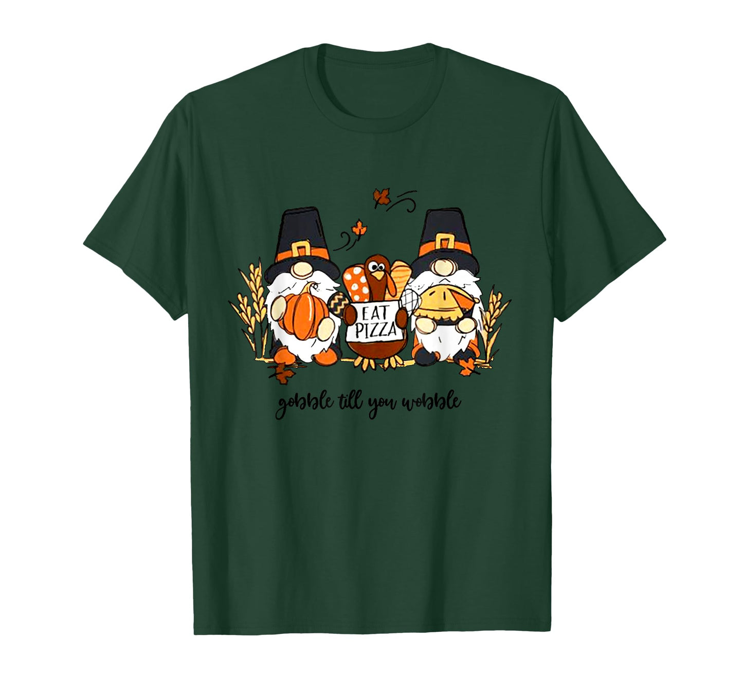 Thanksgiving Gnomes Gobble Till You Wobble Turkey Dinner T-Shirt