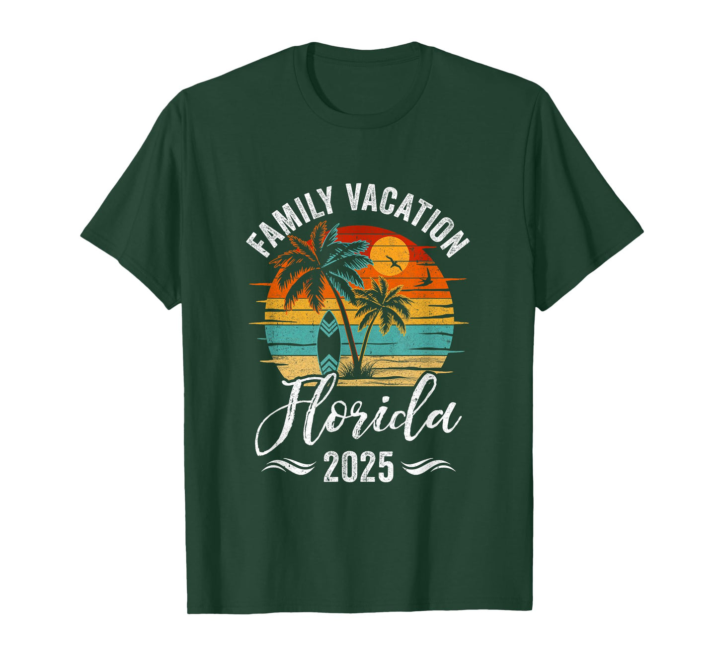 Family Vacation 2025 Vintage Florida Summer Matching Trip T-Shirt