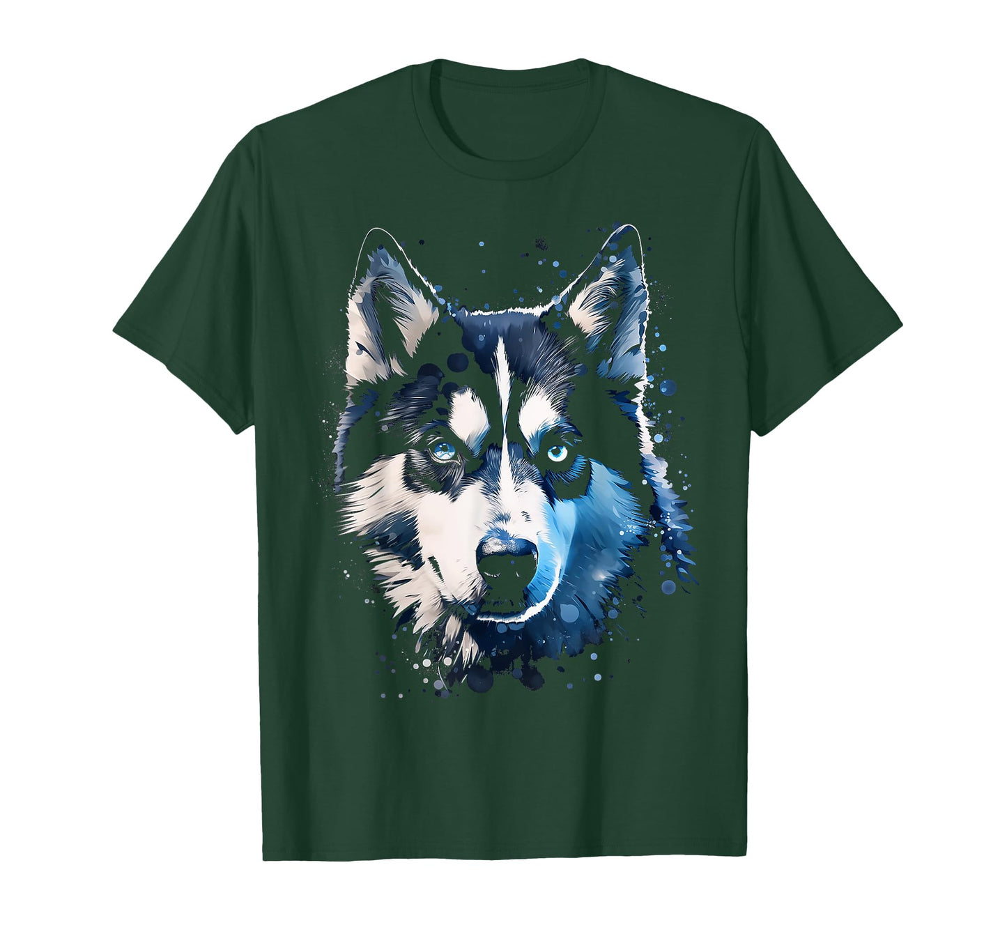 Husky Motif Pet Illustration Dog Husky T-Shirt for Men Women Kids