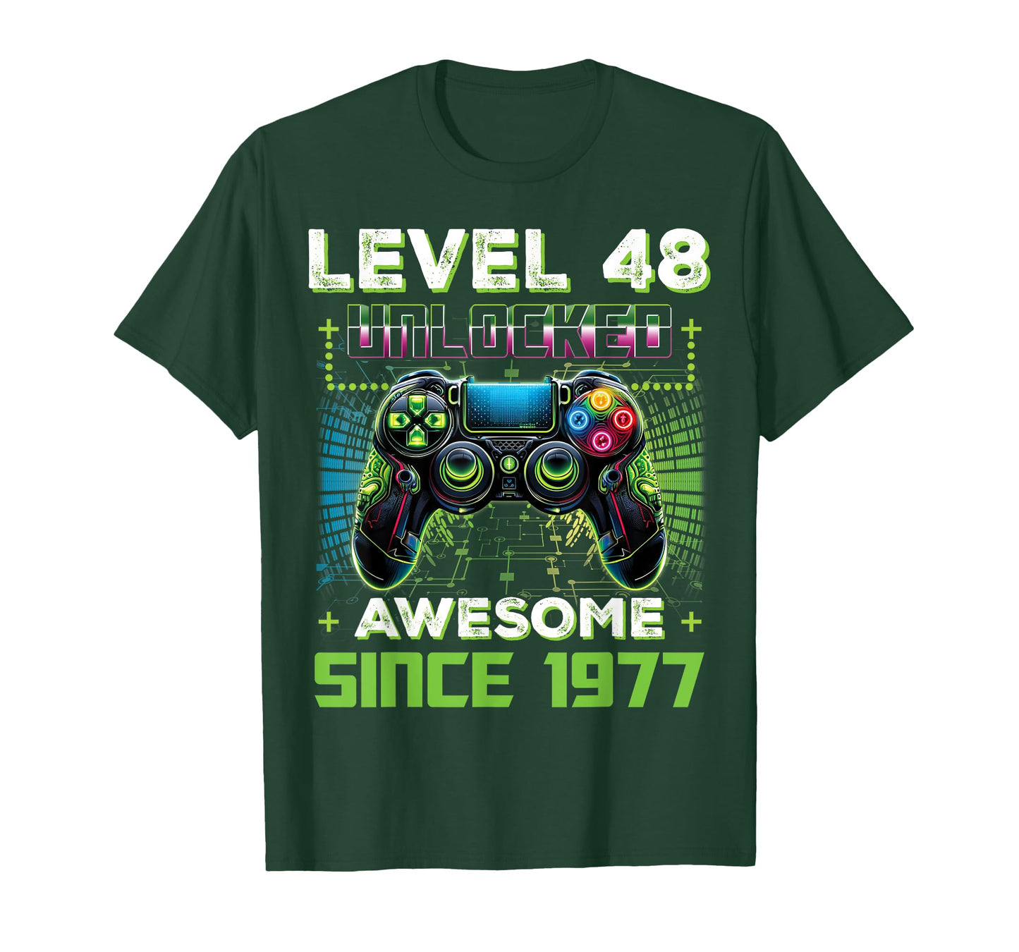 Level 48 Unlocked Video Game Controller 48th Birthday Gamer T-Shirt