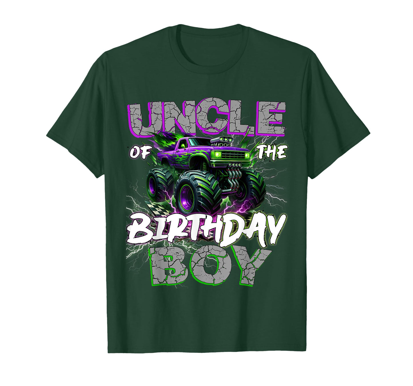 Uncle Of The Birthday Monster Truck Family Matching Party T-Shirt