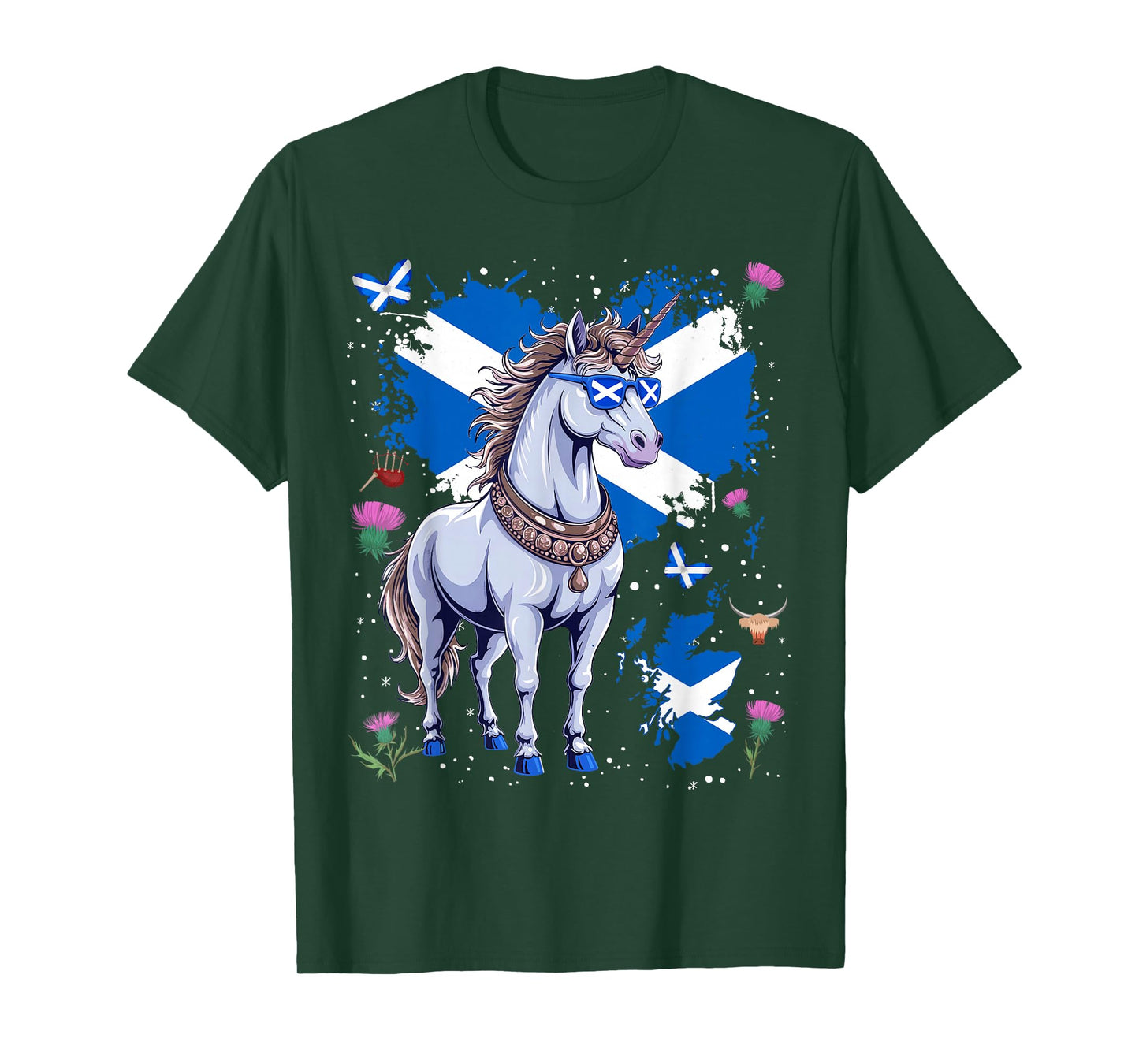 Scottish Unicorn Flag Outfit Idea For Kids Scotland Unicorn T-Shirt