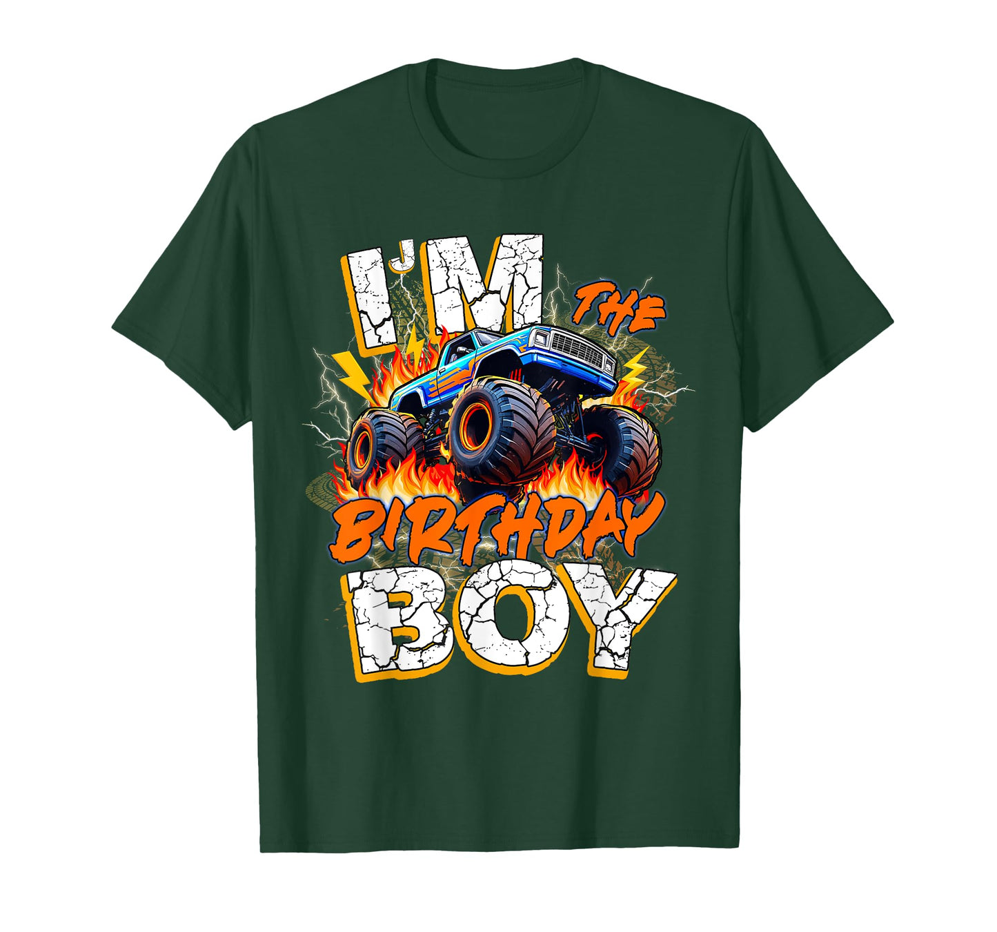 Kids I'm The Birthday Boy Monster Trucks Family Party Boys T-Shirt