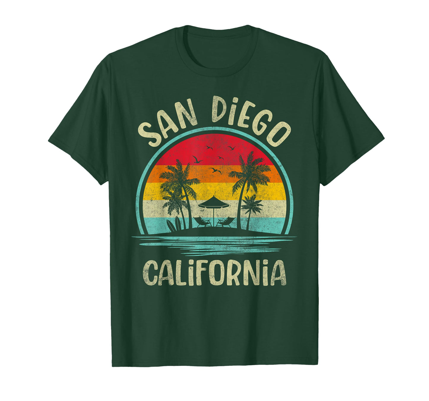 San Diego Beach California Palm Tree Family Summer Vacation T-Shirt