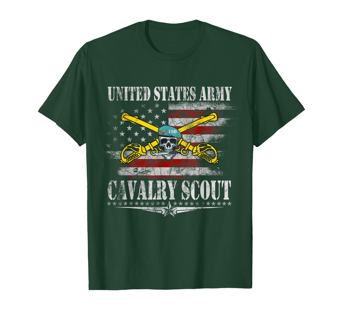 19D Delta Cavalry Scout Veteran Patriotic Flag Veterans Day T-Shirt