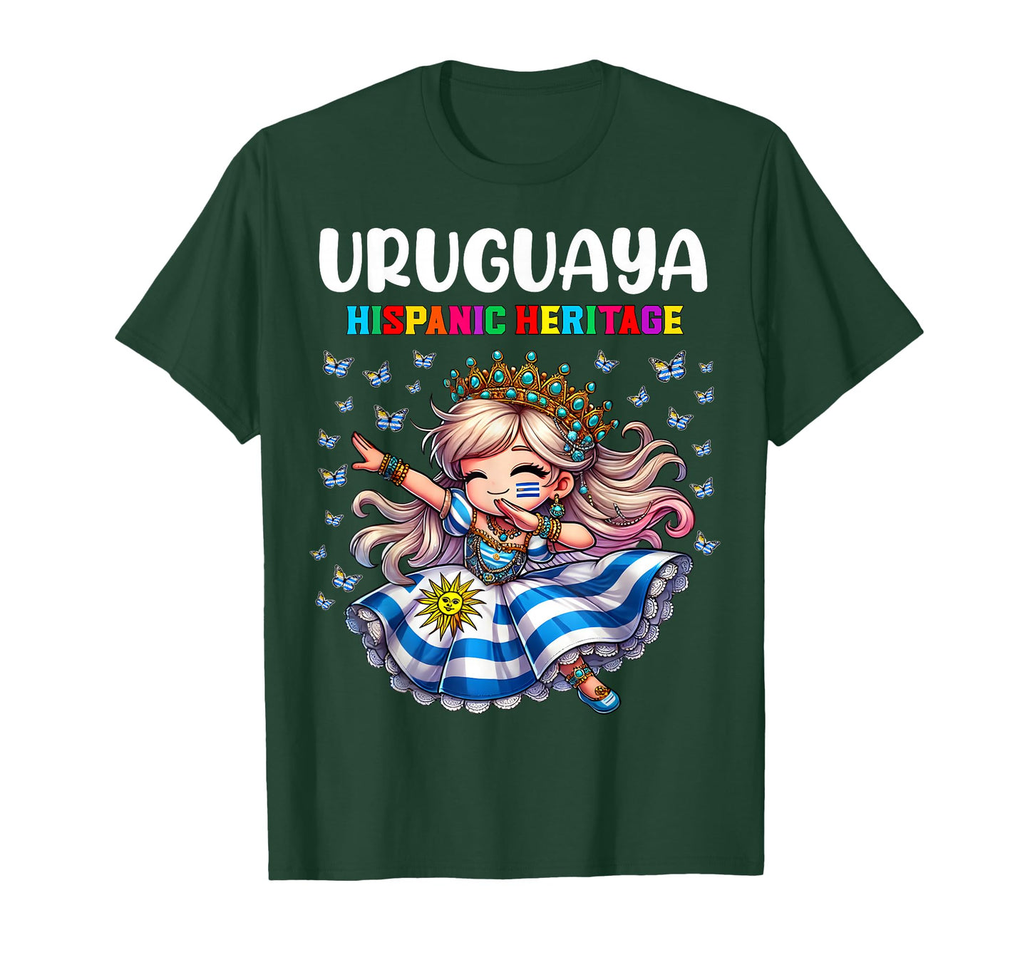 Uruguay Hispanic Heritage Month Celebration girls kids T-Shirt