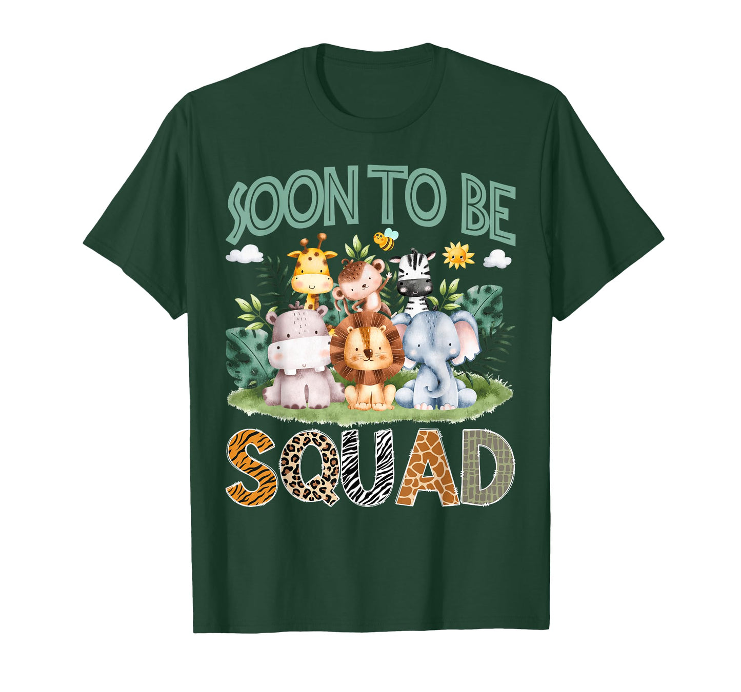 Soon To Be Squad Animal Safari Jungle Gender Reveal T-Shirt
