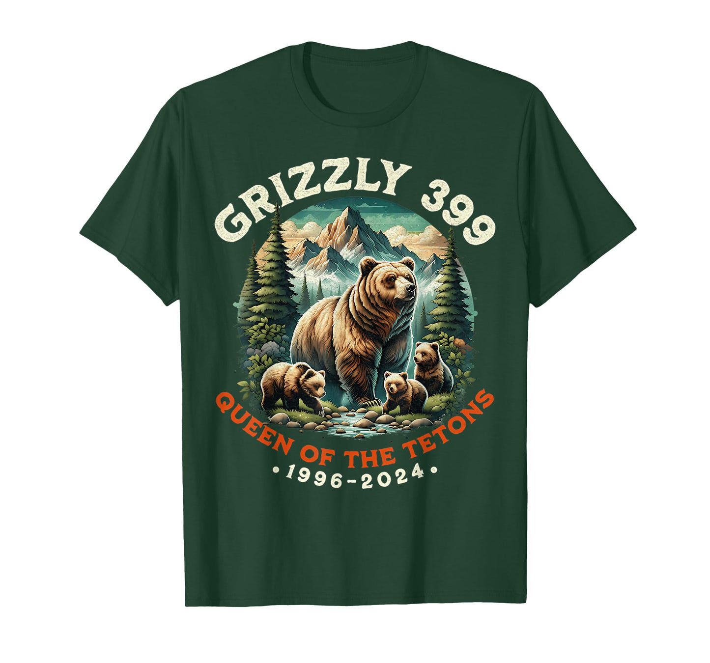 Bear Lovers Queen Of The Tetons Grizzly 399 National Park T-Shirt