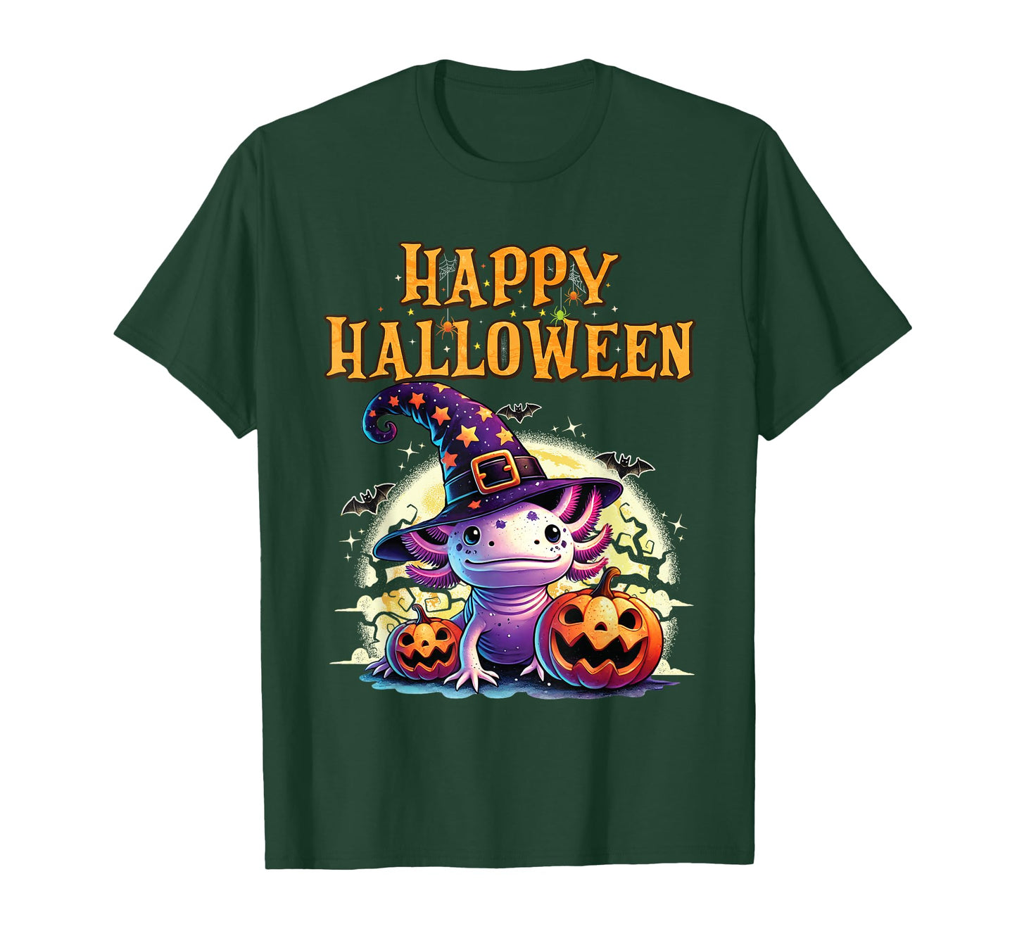 Sea Animal lovers Axolotl Witch Hat celebrating Halloween T-Shirt