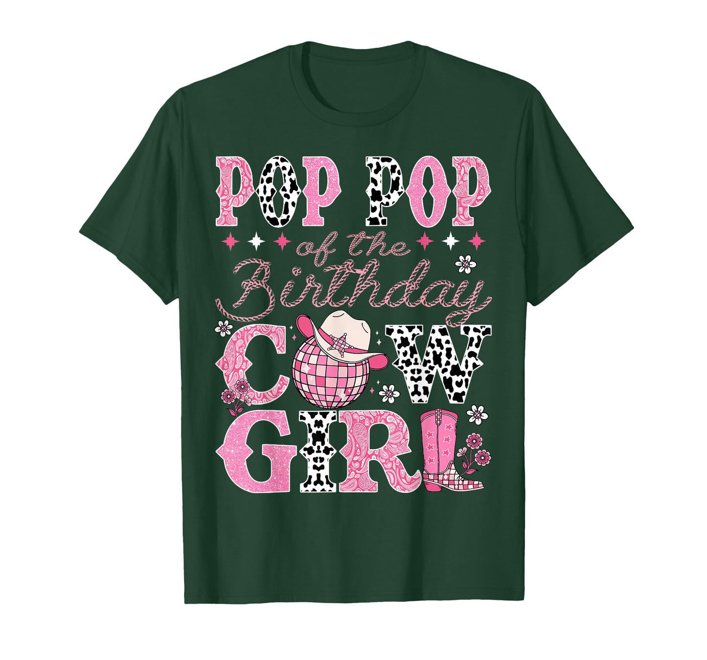 Pop Pop Of The Birthday CowGirl Rodeo Pop Pop Bday Party T-Shirt