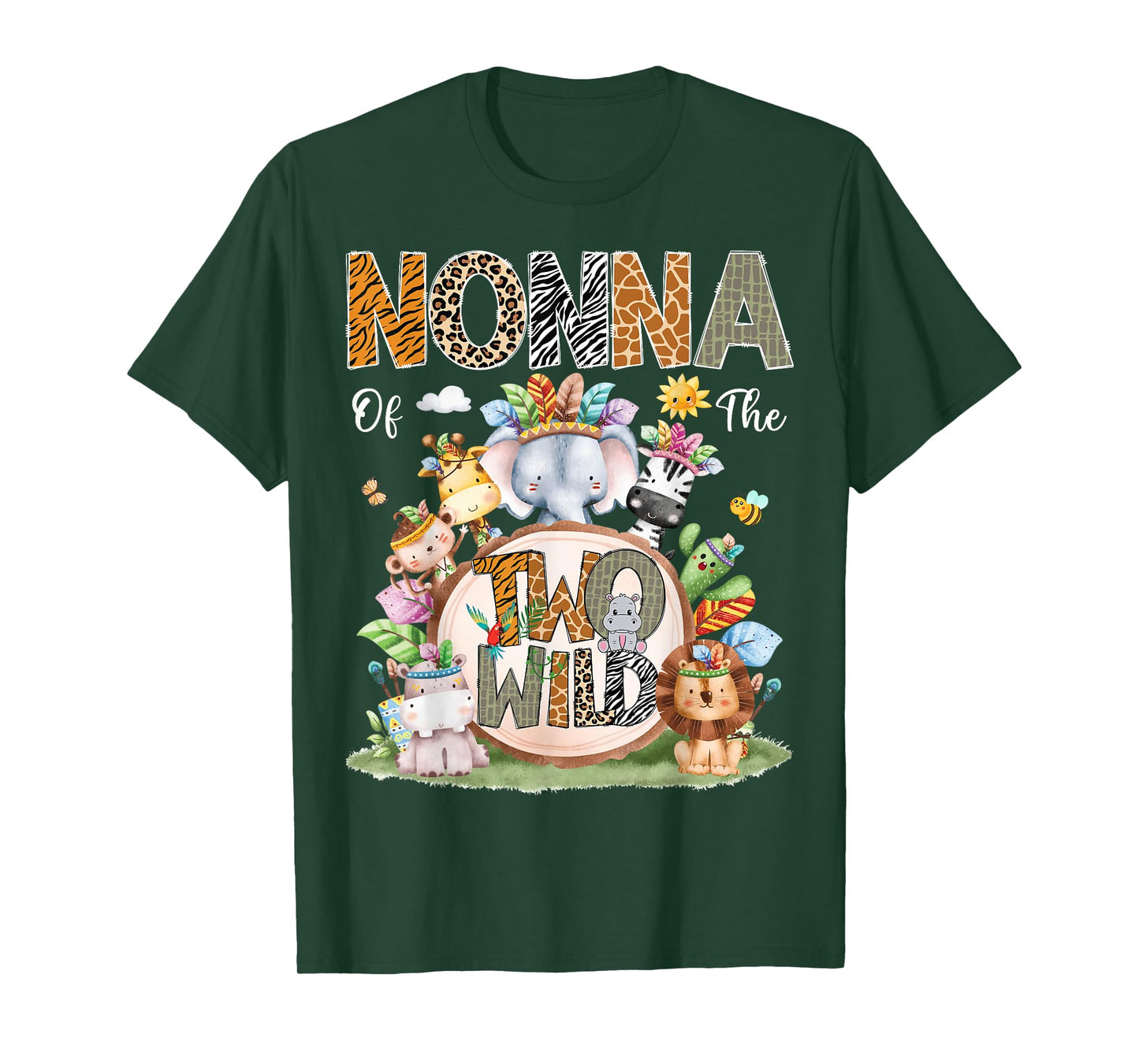 Nonna Of The Two Wild 2Nd Birthday Animal Safari Tribal T-Shirt