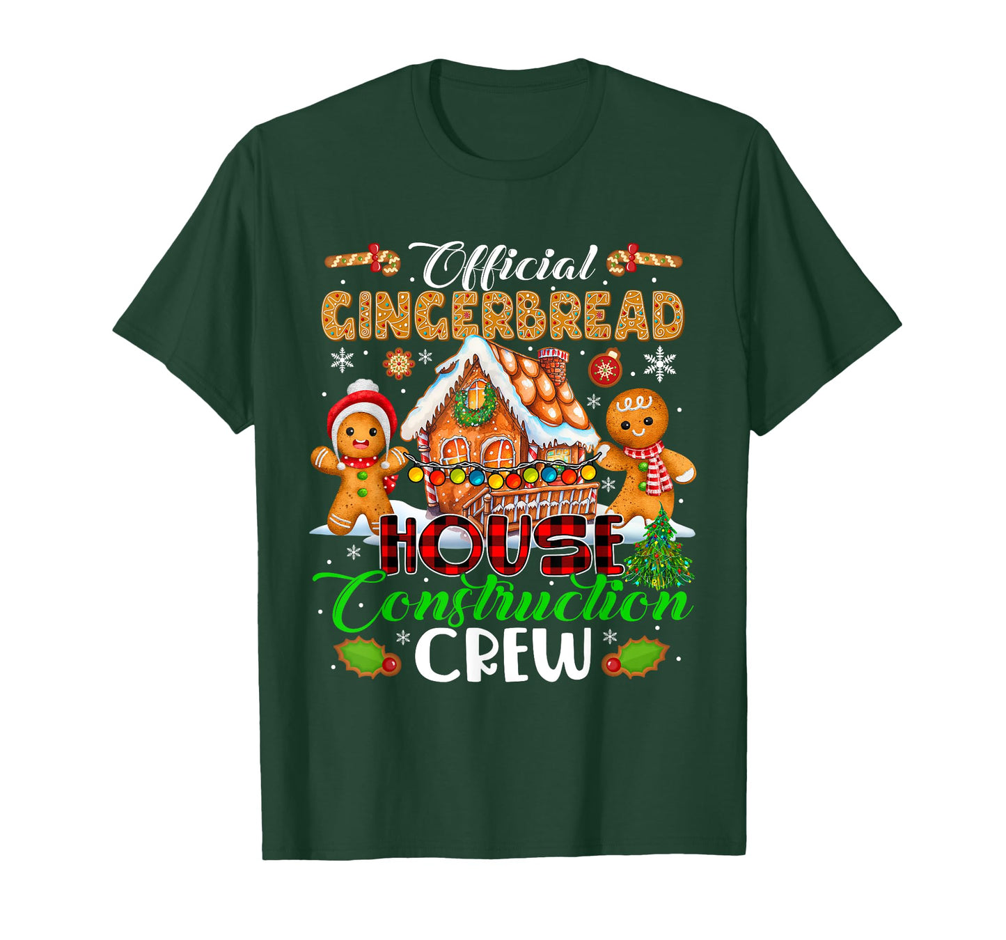 Official Gingerbread House Construction Crew Xmas Cookies T-Shirt