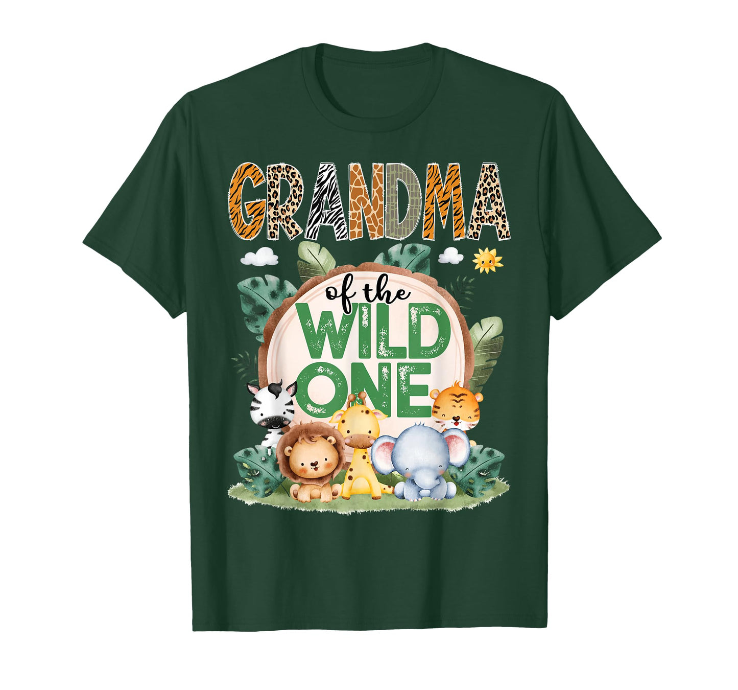 Grandma Of The Wild One Safari Jungle 1St Birthday Party T-Shirt