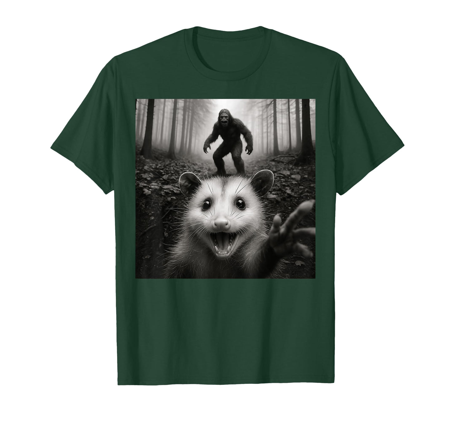 Opossum Selfie With Bigfoot Funny Gifts For Men Women Kid T-Shirt