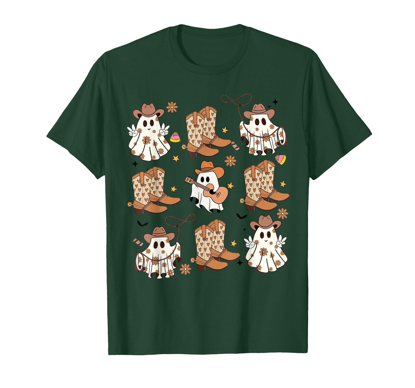 BooHaw Shirt Ghost Halloween Cowboy Boots Cowgirl Costume T-Shirt