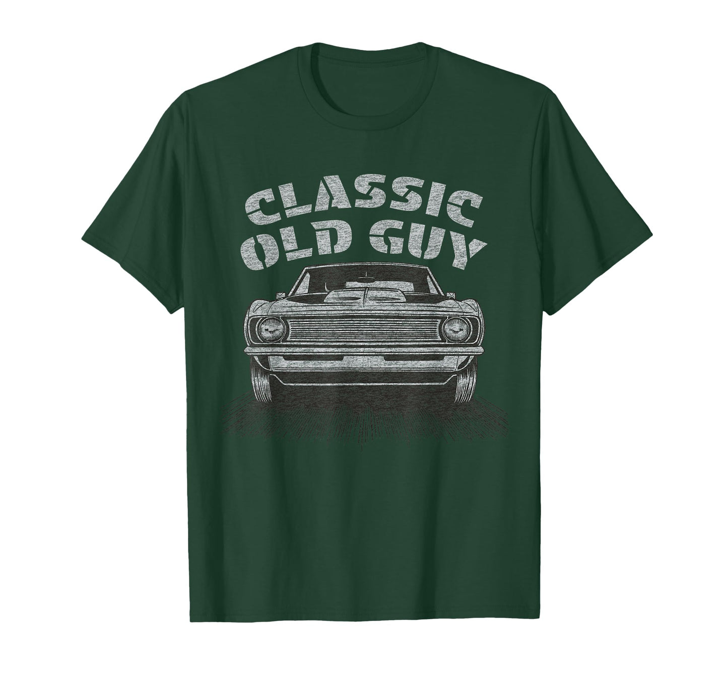 Funny Old Guy Classic Car Graphic T-Shirt