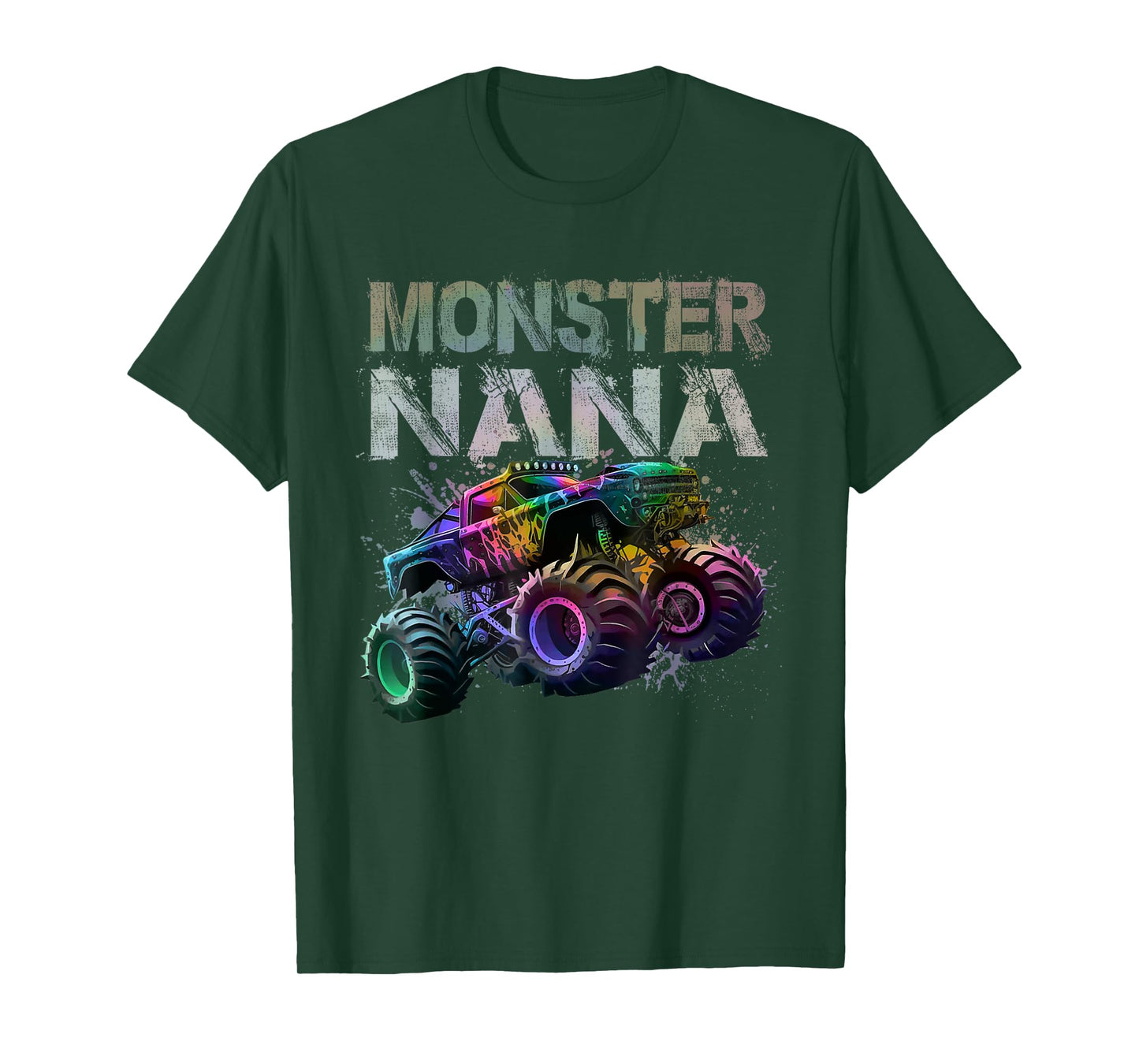 Monster Truck Nana Family Matching Monster Truck Tie Dye T-Shirt
