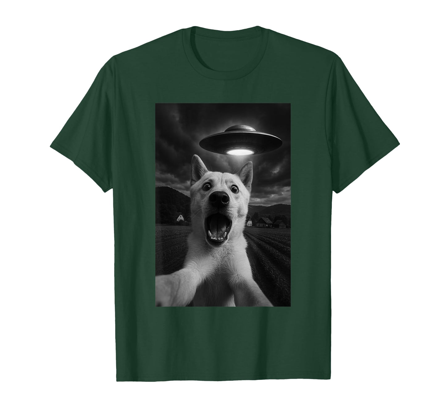 Korean Jindo Dog UFO Encounters Selfie Men Women Kids T-Shirt
