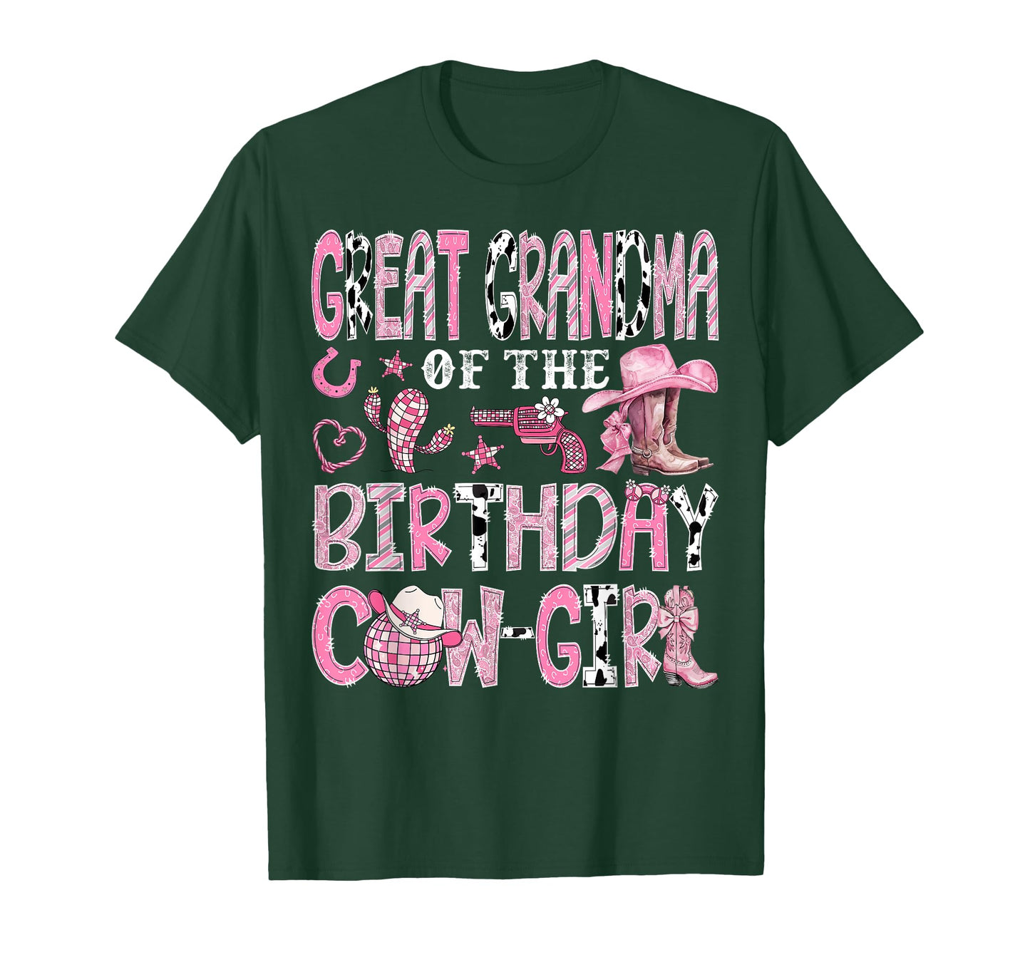 Great Grandma Of The Birthday Cow-Girl Rodeo Western Bday T-Shirt
